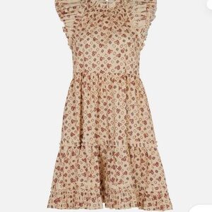Ulla Johnson Beige and Red Ruffle Dress